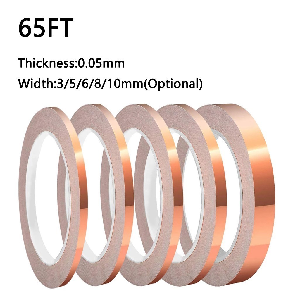 [GADE] เทปฟอยล์ทองแดงนําด้านเดียว 65FT สําหรับเทปนําไฟฟ้าโล่ EMI