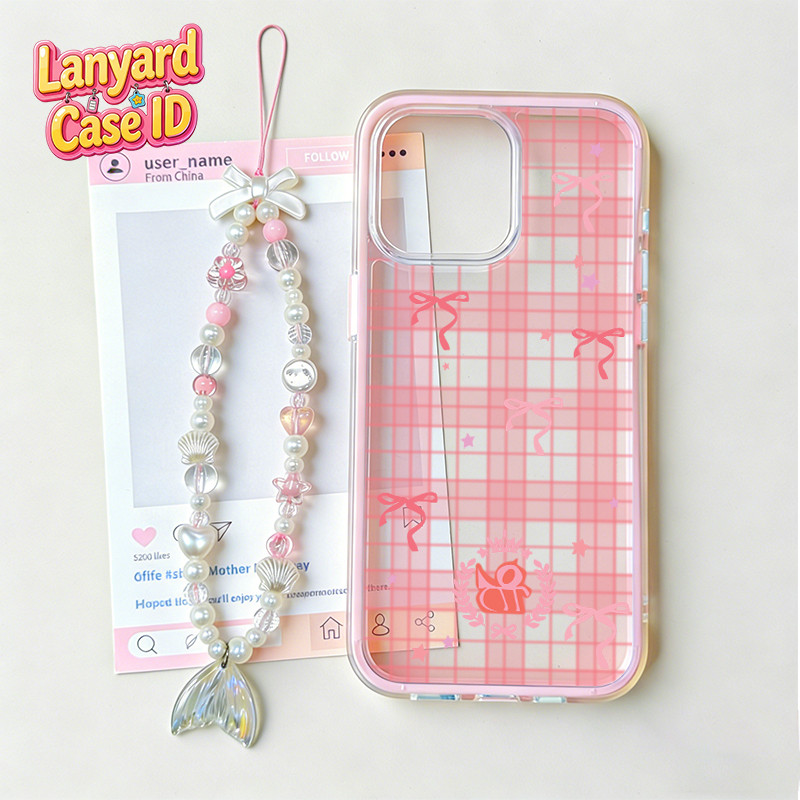 HP GANTUNGAN 2 In 1 Bow Mesh Lanyard Case Vivo Y11d Y31d Pro V70 Y05 Y21D V60 Lite V50 Lite Y29 4G Y