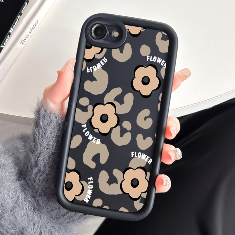 เคสสำหรับ iPhone 6 Plus 6s Plus 7 Plus 8 Plus SE 2020 X Xr Xs Max เคสโทรศัพท์ดอกไม้สามสีซิลิโคนกันกระแทก