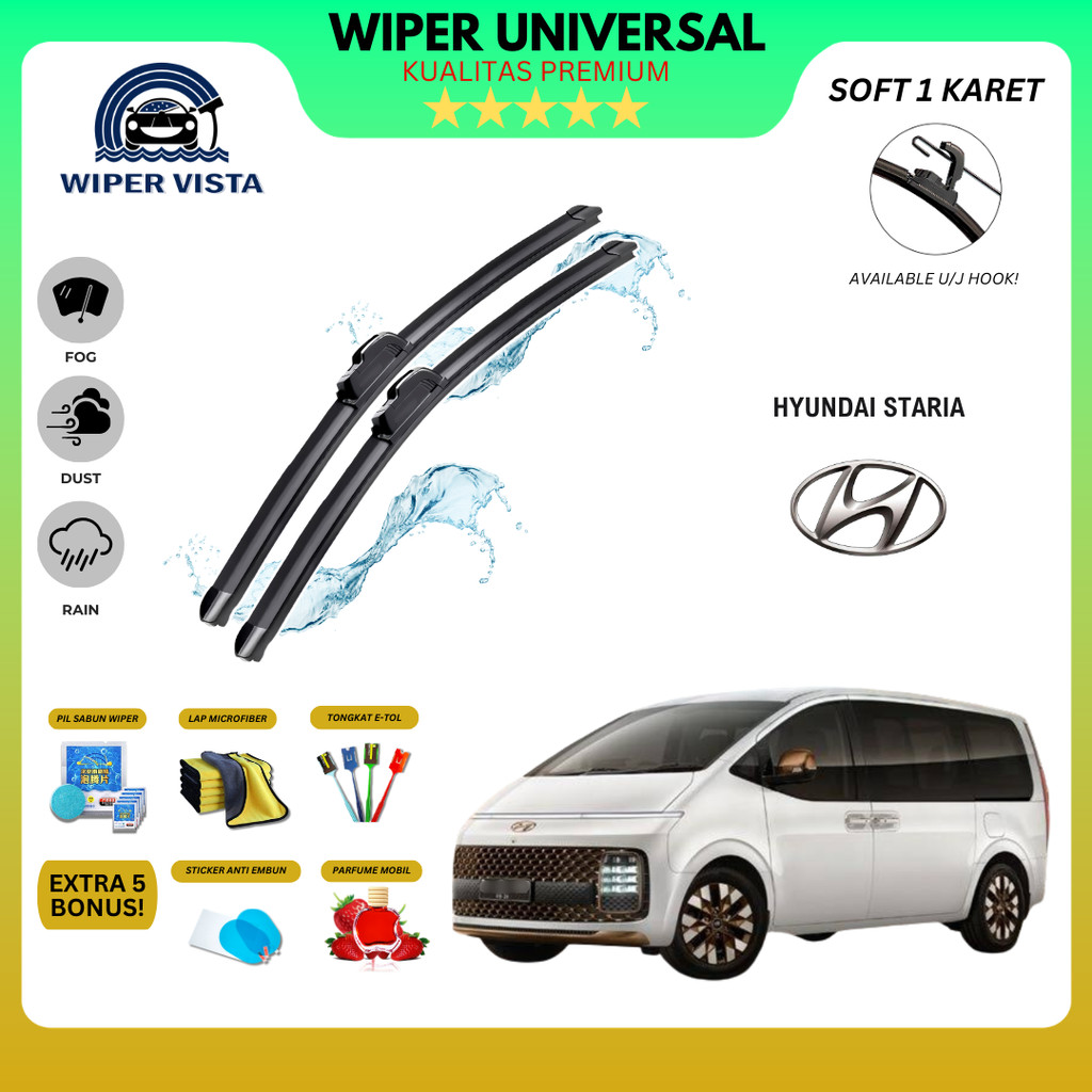 ที่ปัดน้ําฝนกระจกรถยนต์ Hyundai Staria Frameless ฟรี 5 โบนัส
