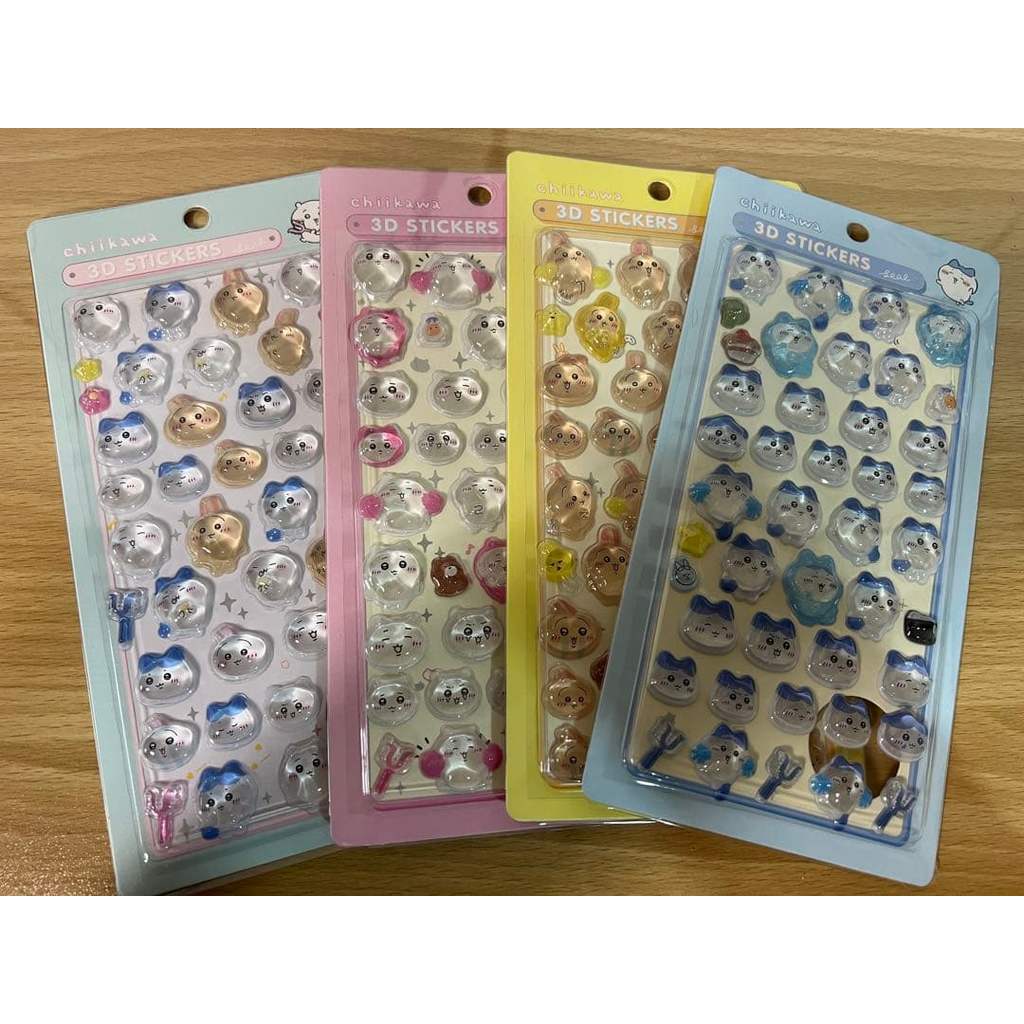 【Direct from Japan】ชุดสติ๊กเกอร์ Chiikawa 4 ชิ้น สติ๊กเกอร์ 3 มิติ สติ๊กเกอร์ Pukupuku【Japan Exclusi