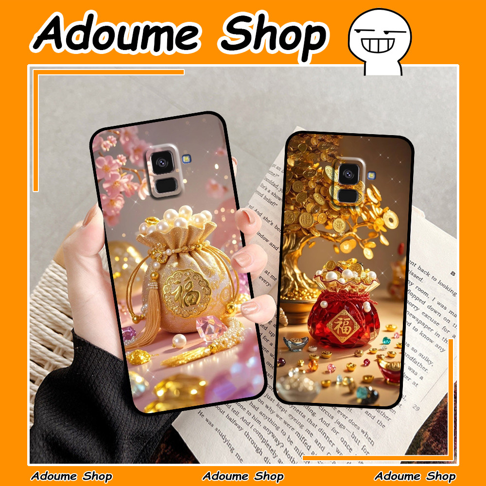 เคส Samsung A5 2018 / A8 2018 / A8 Plus / A8+ พิมพ์ลายถุงเงินนําโชค