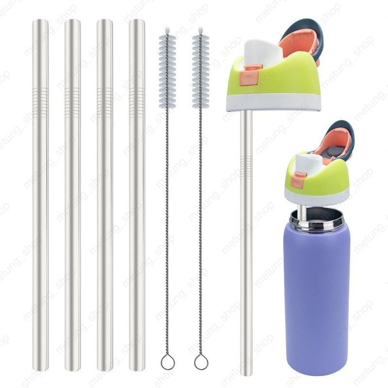 หลอดสแตนเลส สำหรับกระติก Owala ขนาด 16oz 24oz 32oz 40oz พร้อมแปรงล้างหลอด วัสดุ Food Grade