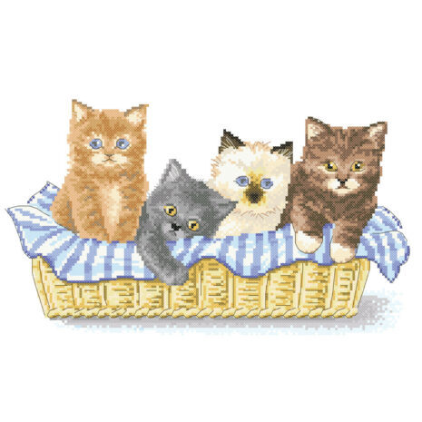 PINN SHOP ชุดปักครอสติช : Baby cats [DMCFD-XC0845A]
