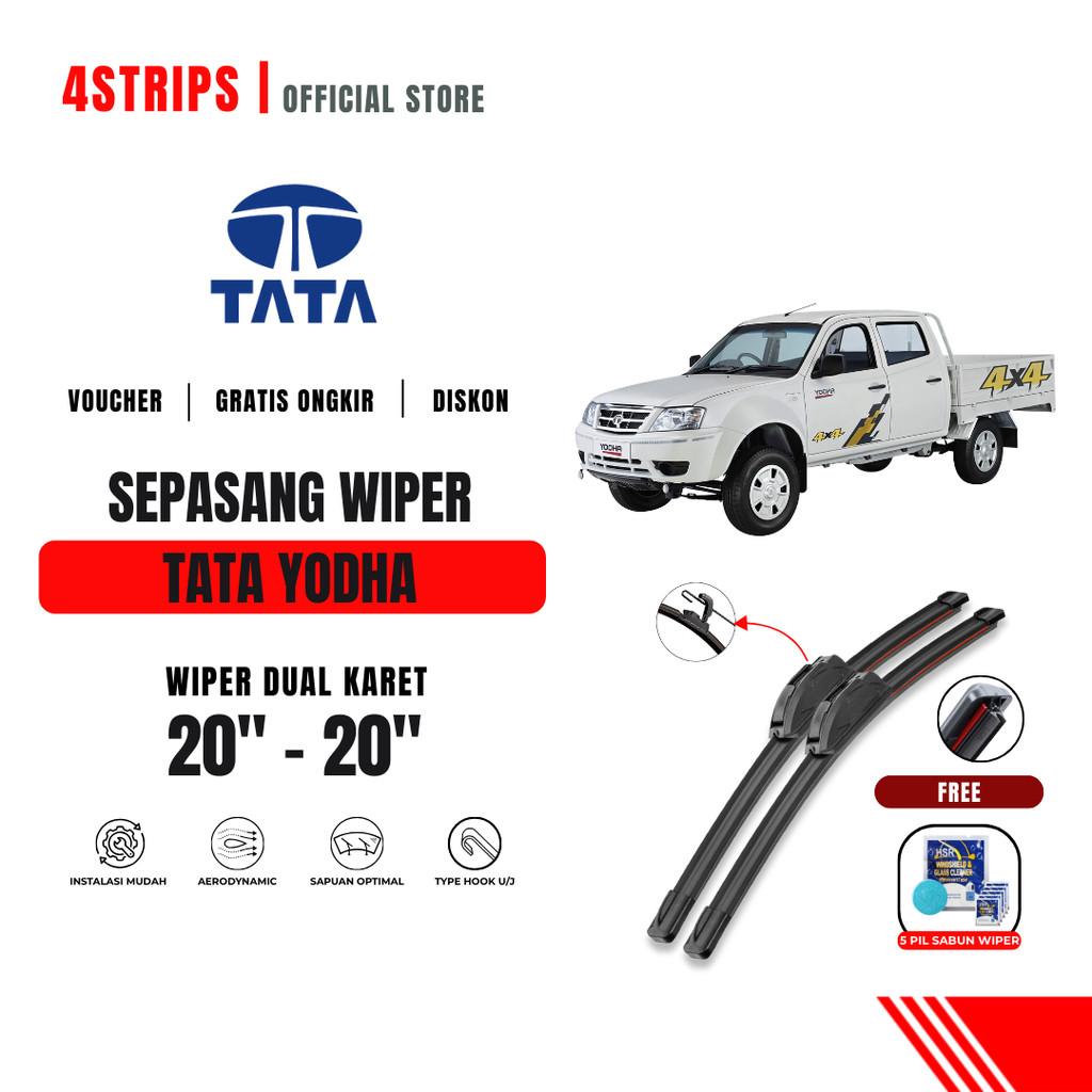 Tata Yoha ที่ปัดน้ําฝนกระจกรถยนต์คู่ฟรี 5 เม็ดสบู่