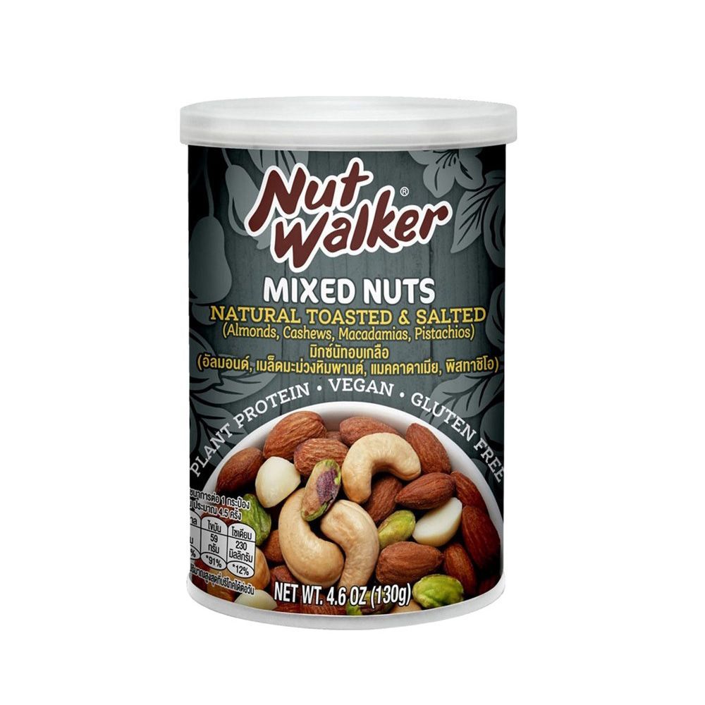 🐙 นัทวอล์เกอร์ มิกซ์นัทอบเกลือ 130ก. 🐟 NUT WALKER NATURAL MIXED NUTS 130G. 🐞   🐒