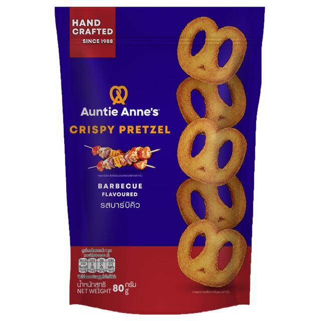 🌷 อานตี้แอนส์คริสปี้เพรทเซลรสบาร์บีคิว 80กรัม 🍃 8850332242348 🌻 Auntie Annes Crispy Pretzel Barbecue