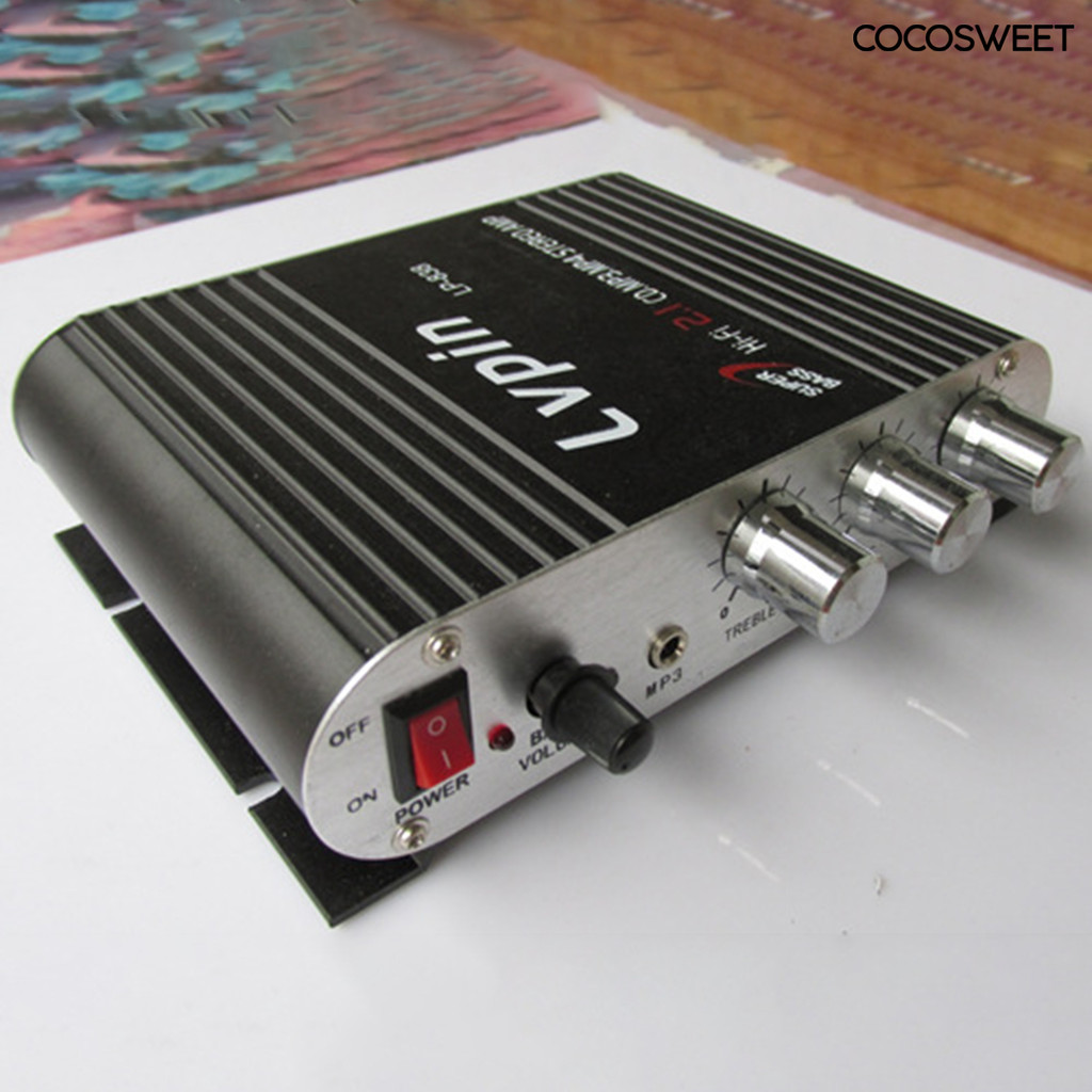 Cocosweet Lvpin838 ซับวูฟเฟอร์ 2.1 ช่อง Super Bass HiFi 12V CD MP3 MP4 สเตอริโอวิทยุเครื่องขยายเสียง