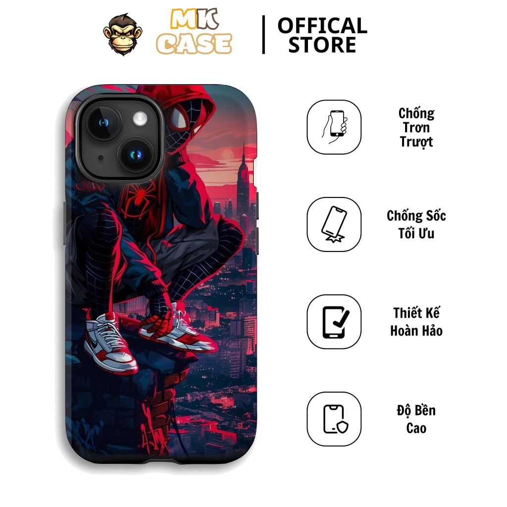 Cool Red และ Black Spider-Man Miles Morales iPhone CASE MK CASE iPhone 11 12 13 14 15 Pro Max