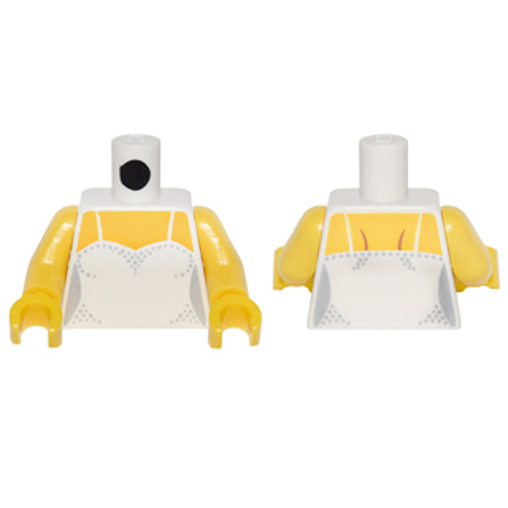 Brick2cube Part - Torso Female Bodice with Thin Straps over Yellow Skin Pattern / Yellow Arms / Yell