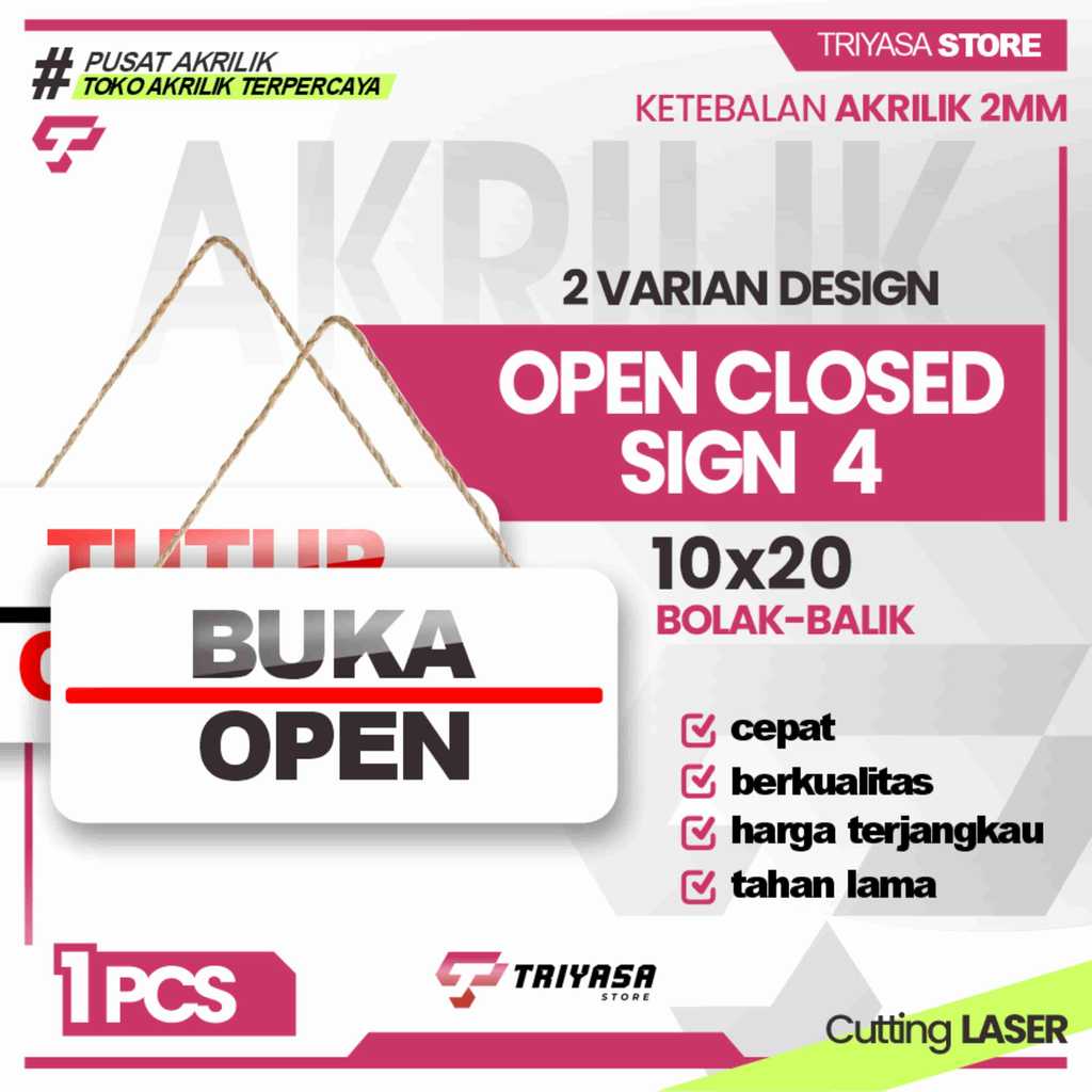 ป้าย OPEN CLOSE ACRYLIC 4 / ACRYLIC OPEN CLOSE / ป้ายอะคริลิก RETURANT, SHOP, CAFE