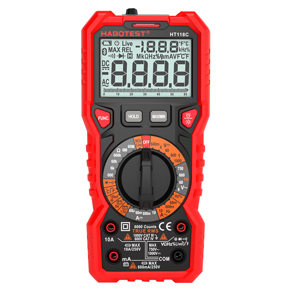 [Mamamoo1-Fast Ship] HABOTEST HT118C มัลติมิเตอร์แบบดิจิตอลช่วงด้วยตนเอง Multi-meter 6000 นับ True R