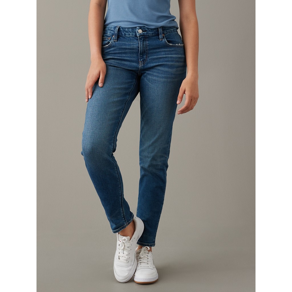 American Eagle กางเกงยีนส์ผู้หญิง CURVY 90S SKINNY JEANS สี STORM DARK - 043-4591-099