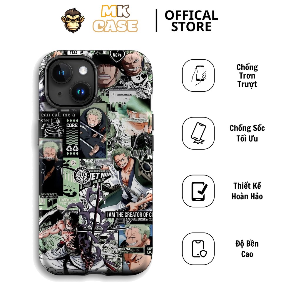 Zoro One Piece Collage iPhone CASE บุคลิกภาพที่ไม่ซ้ํากันของแท้ MK CASE iPhone 11 12 13 14 15 Pro