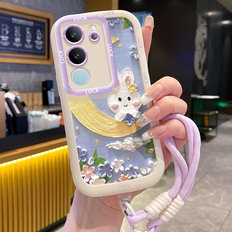 VIVO V29 5G V29E 5G V29 Pro 5G Case กระต่ายสร้างสรรค์พร้อมเชือกเส้นเล็ก