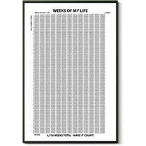ผ้าใบ Wall Art Wall Art สัปดาห์ชีวิตของฉัน 4000 ชีวิตสร้างแรงบันดาลใจสัปดาห์ปฏิทินโปสเตอร์ Wall Deco