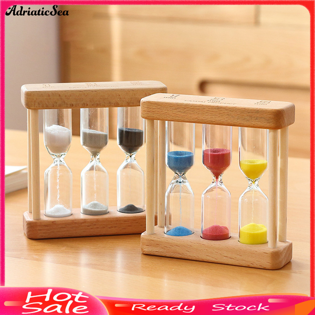 [COD]✯ชุดจับเวลาทราย 1Min 3Min 5Min นาฬิกาทราย 3-in-1 นาฬิกาทรายตั้งโต๊ะสําหรับทําอาหารห้องเรียนออกก
