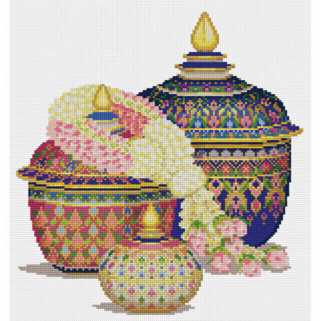 PINN SHOP ชุดปักครอสติช : มาลัยเบญจรงค์ [TP-01]