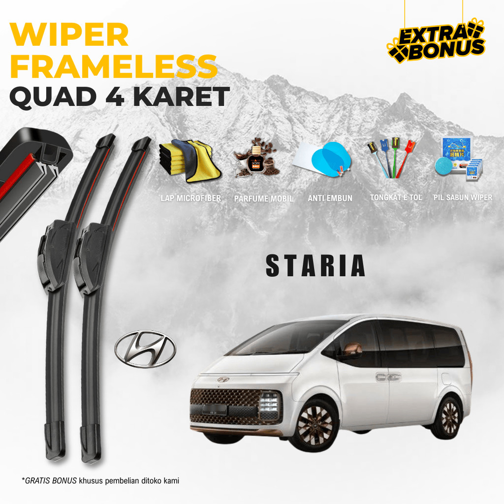 ที่ปัดน้ําฝนกระจกรถยนต์ Hyundai Staria Quad ฟรี 5 โบนัส