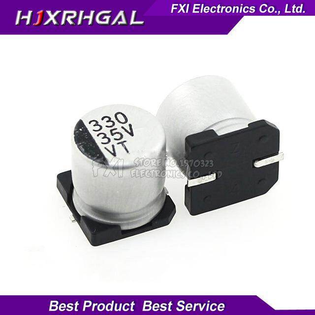 10pcs Electrolytic Capacitor 35V330UF 10*10 มม.SMD ตัวเก็บประจุอลูมิเนียมอิเล็กโทรลีติค 330uf 35v 33