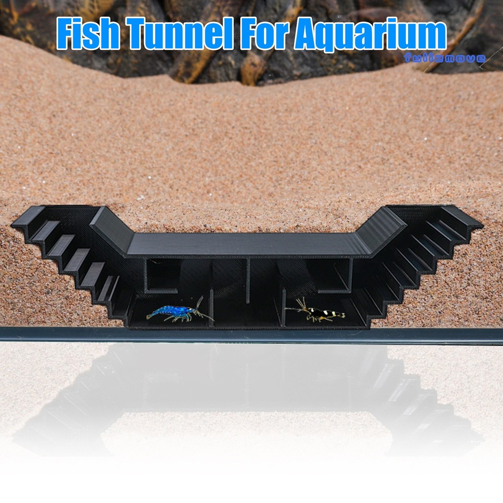 Fullemove Aquarium Tunnel Cave ภายใต้กรวดปลา Hideaway สองรูดูอุโมงค์ปลาและกุ้ง Hideout สําหรับ Pleco