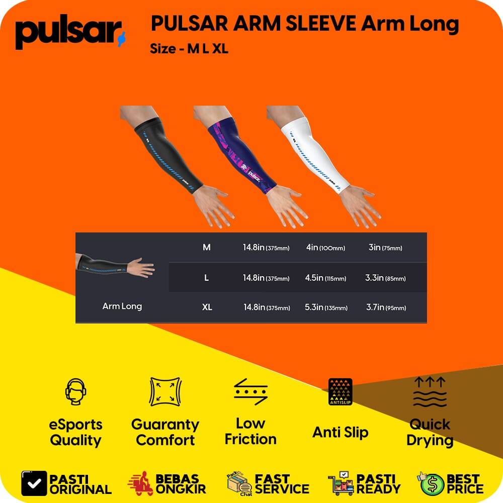 อุปกรณ์เสริมเมาส์สําหรับเล่นเกม-ปลอกแขน Pulsar eS ARM SLEEVE Arm Long Size M/L/XL สบายไม่มีรอยต่อ Fi