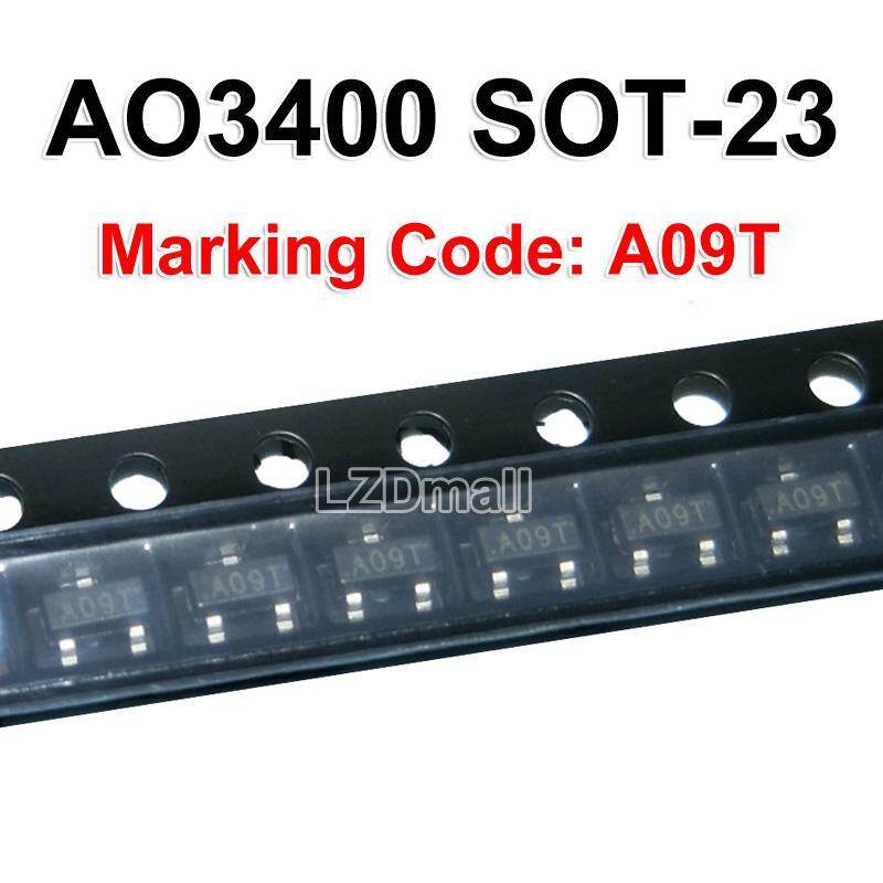 100pcs AO3400A SOT-23 AO3400 SOT23 N-Channel 30V 5.7A (Ta) 1.4W (Ta) SMD MOSFET ทรานซิสเตอร์ Surface