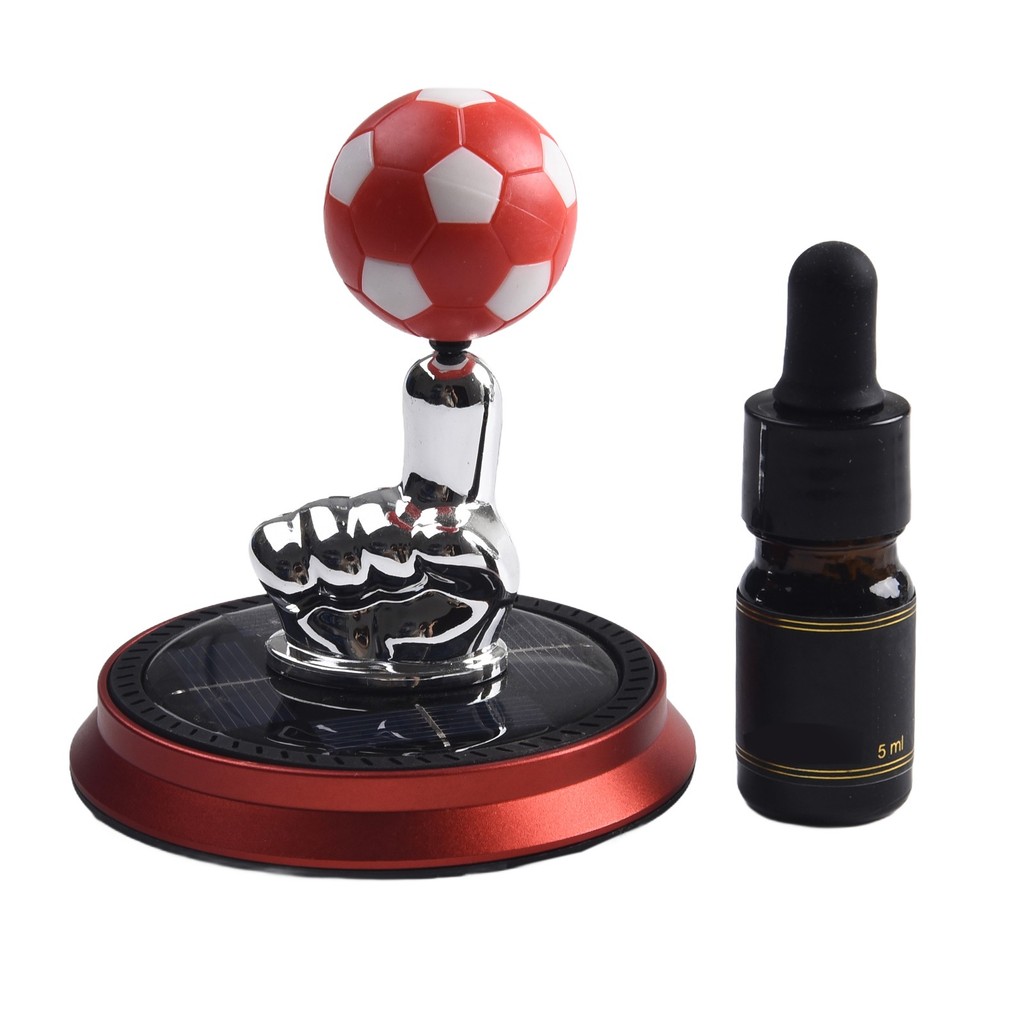 [Ele&Low Price]Car Solar Finger Football Air Freshener Essential Oil Perfume Auto Decorative