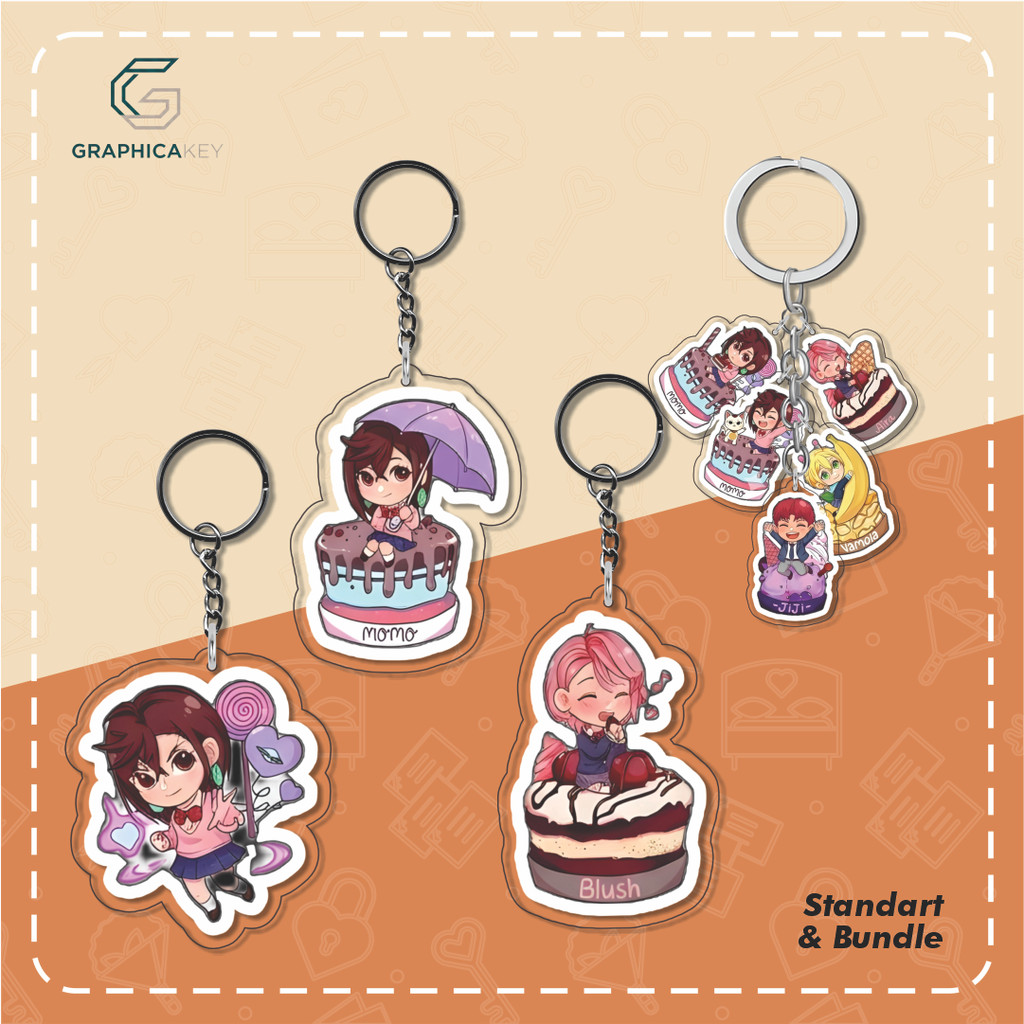 GANTUNGAN พวงกุญแจอะคริลิค / พวงกุญแจ ANIME CAKE DANGDUTAN