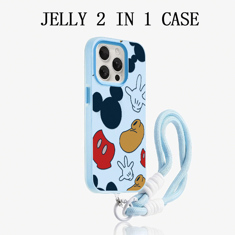 GANTUNGAN Jelly 2 In 1 Mickey Mouse Blue Lanyard Case Vivo Y21D Y400 V60 Lite V70 Fe Y05 Z10R 5G Y29