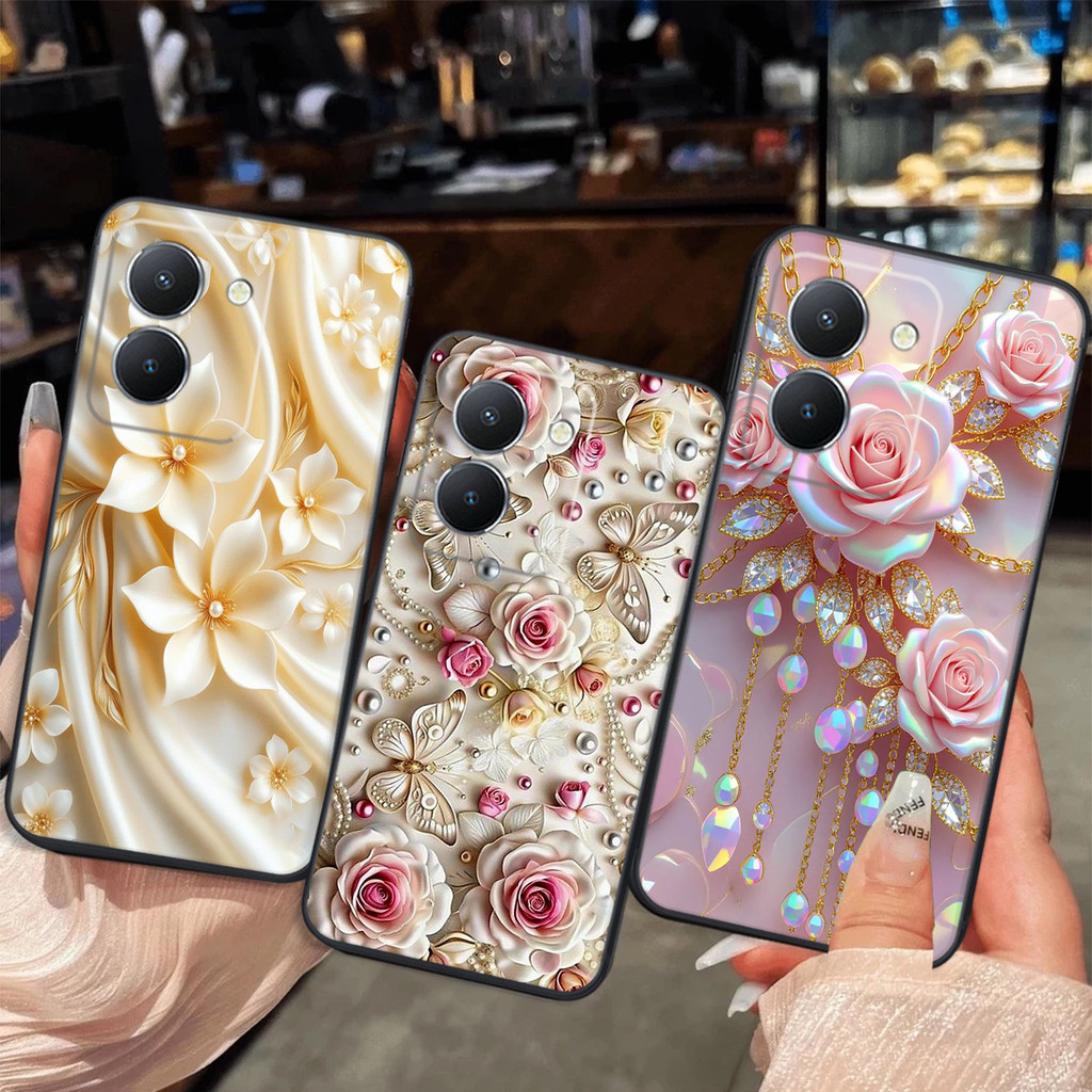 เคส Vivo Y36 / Y76 / Vivo Y78 / VIVO Y78 5G พิมพ์ลายดอกไม้หรูหรา สวยงาม คุณภาพ