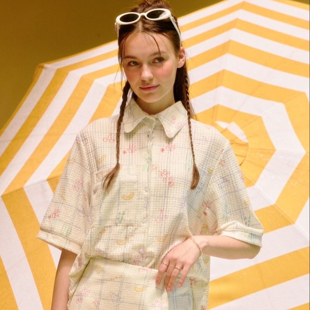 lookbookpetite baking shirt (adult) lookbook's recipe เสื้อเชิ้นแขนสั้น unisex ผ้านุ่มสบาย