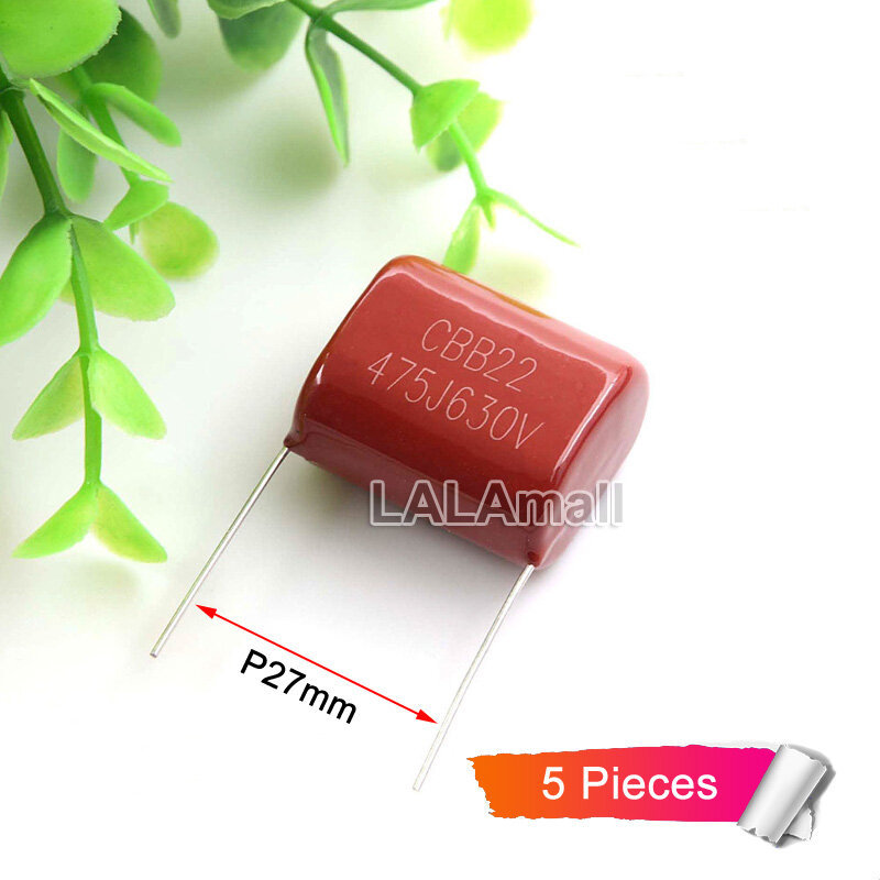 5pcs CBB Capacitor 475J 630V 475K 4.7uF CBB22 475J630V 475K630V Metallized Polypropylene Film Capaci