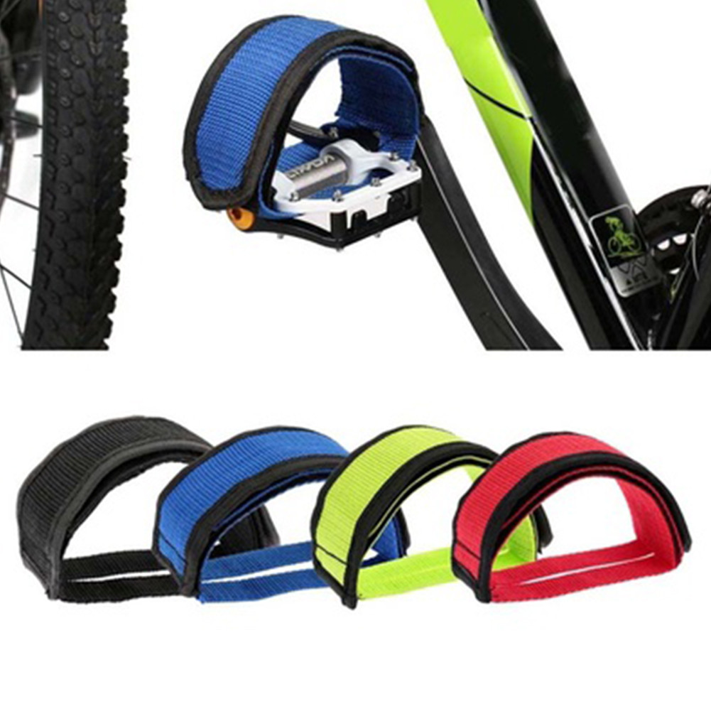 [รหัส] 1 ชิ้นเกียร์คงที่ Fixie จักรยานกันลื่นกาวคู่สายรัดเหยียบเข็มขัดคลิปนิ้วเท้า