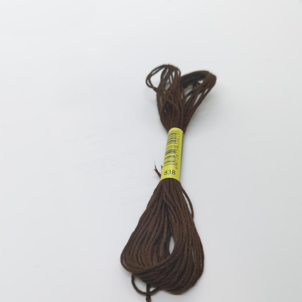 8 Skeins DMC สี 838 สีน้ําตาลสีเบจ-ด้ายเข้มมากปักครอสติสพรีเมี่ยมเย็บปักถักร้อยไหมขัดฟัน DIY ผ้าฝ้าย 8 เมตรสร้อยข้อมืองานฝีมือวัสดุเส้นด้าย