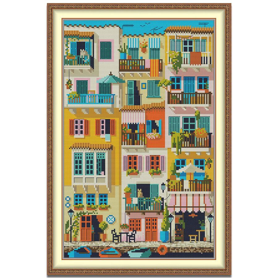 ปักครอสติส บ้าน การ์ตูน ทิวทัศน์ ปักครอสติช 14/11CT