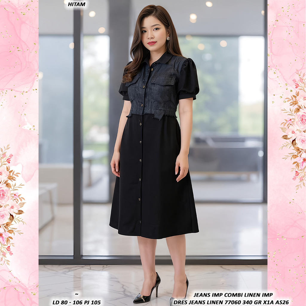 LINEN JEANS DRESS 77060 340 GR X1A AS26 Direct Order