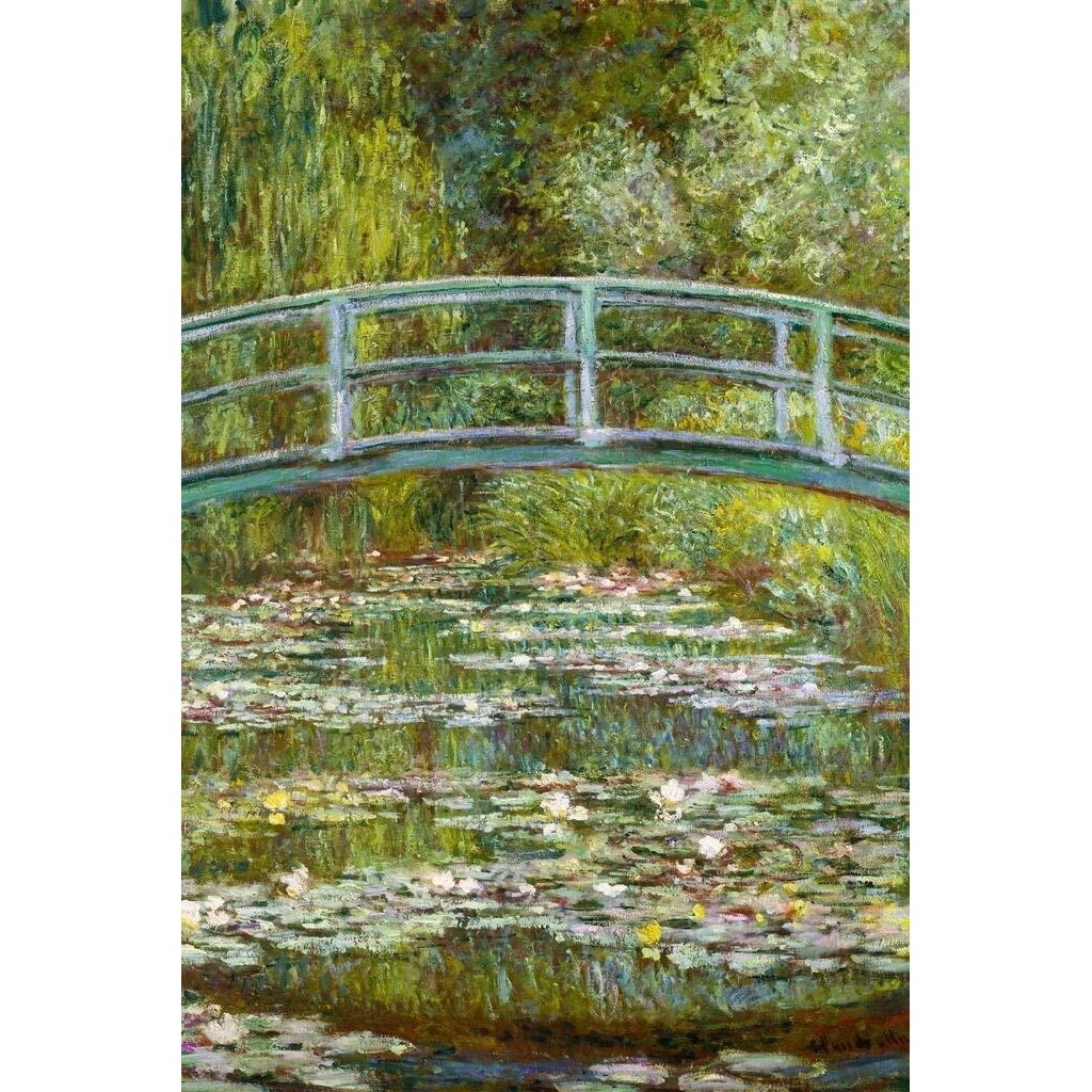 Claude Monet Water Lily Pond สะพานญี่ปุ่น Impressionist Art โปสเตอร์ Claude Monet พิมพ์ธรรมชาติภูมิท