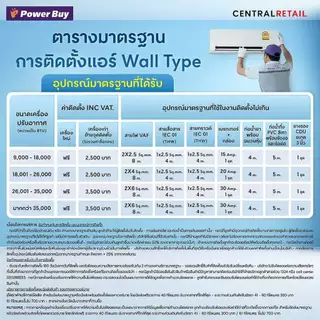 [จัดส่งพร้อมติดตั้ง] Samsung แอร์ติดผนัง 18000 BTU Inverter รุ่น AR60H18D1DWNST