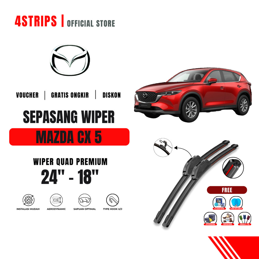 Mazda Cx-5 Quad ที่ปัดน้ําฝนกระจกรถยนต์ฟรี 5 โบนัส