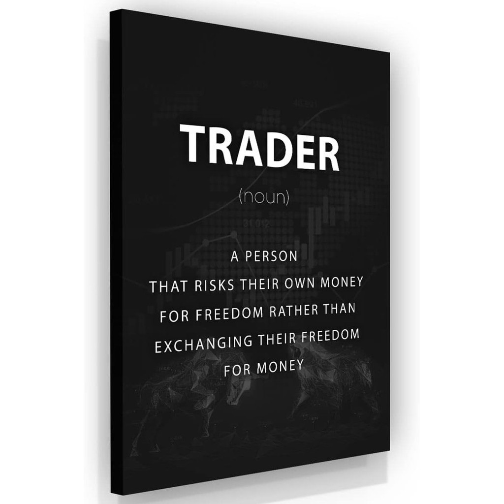 Successhunters Trader Noun Definition สร้างแรงบันดาลใจ Wall Art Trader ตกแต่งสํานักงานผ้าใบพิมพ์ของข