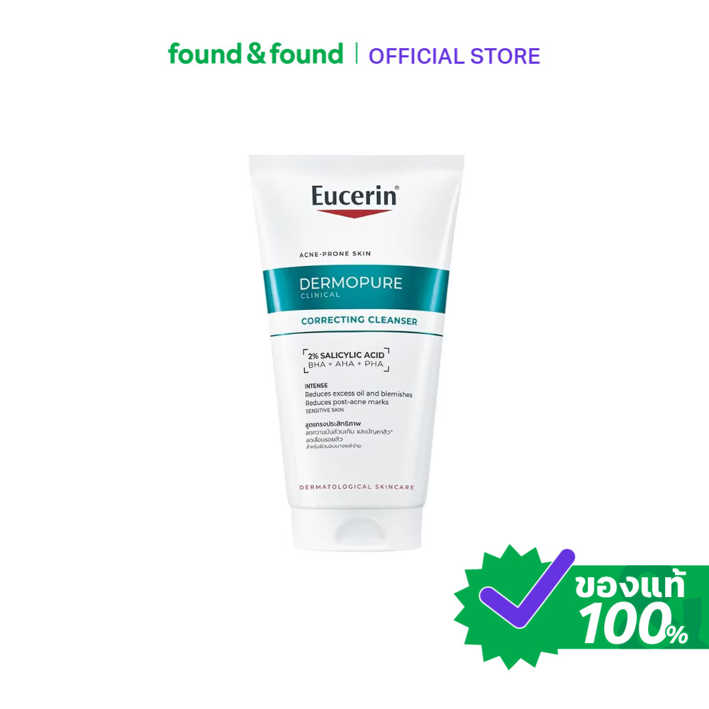 Eucerin Dermopure Clinical Correcting Gel to Foam 150ml ดอร์โมเพียว คลินิคอล คอร์เรคติ้ง เจล ทู โฟม found & found