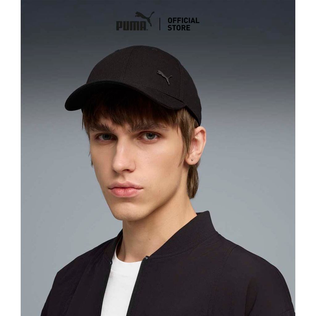 PUMA Basics Essentials Elevated Metal PUMA Cat Baseball Cap สีดำ - 02715401
