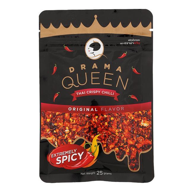 🍓 ดราม่าควีนพริกคั่วกรอบสูตรดั้งเดิม 25กรัม 🍒 Drama Queen Thai Crispy Chilli Original Flavour 25g. 🍷