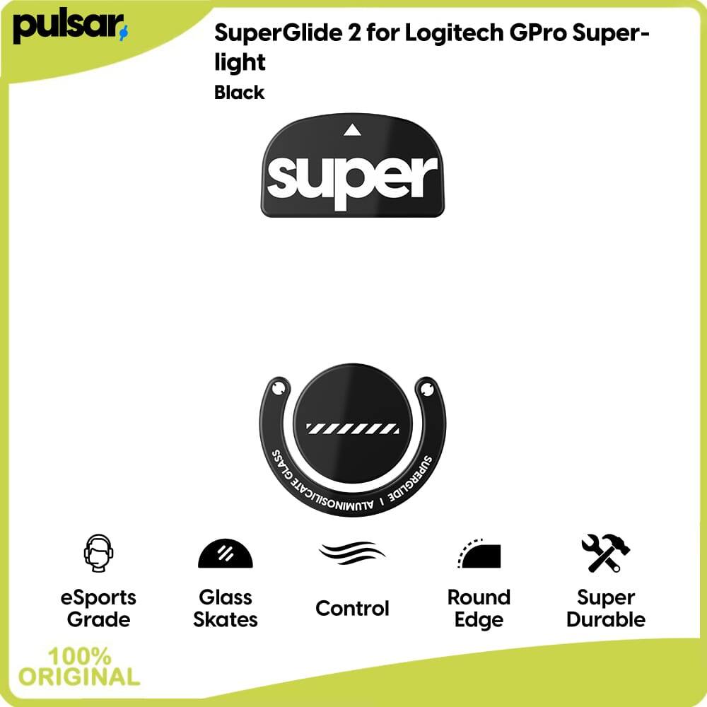 Pulsar เมาส์สําหรับเล่นเกมอุปกรณ์เสริม SuperGlide 2 สําหรับ Logitech GPro Superlight สีดํา Ultra Smo