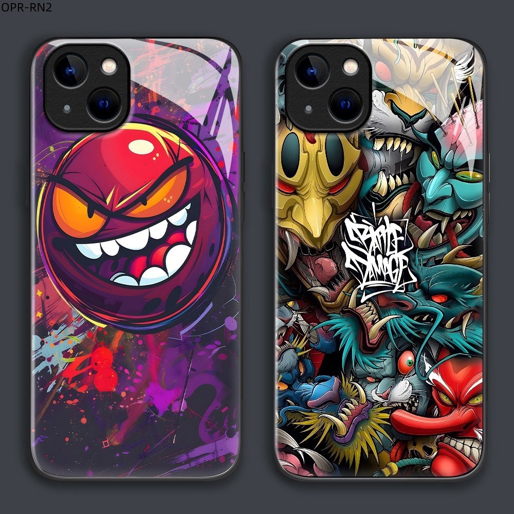 เคส For OPPO Reno 8 8Z 8T 7 7Z 6 6Z 5 4 4Z 2 2F Pro 4G 5G เคสโทรศัพท์ เคสมือถือ เคสออปโป้ เคสแข็ง Phone Glass Case BLK