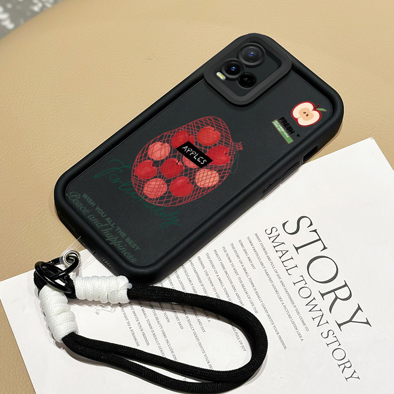 เคสสำหรับ VIVO Y21 Y21s Y21T Y21E Y21A Y21G Y22s Y22 Y33T Y33s เคสโทรศัพท์ถุงแอปเปิ้ลหนึ่งถุงดาวซิลิโคนสายคล้องกันกระแทก ราคา ถูกที่สุด ดีลบีเคเค แกลเลอรีภาพที่ 3
