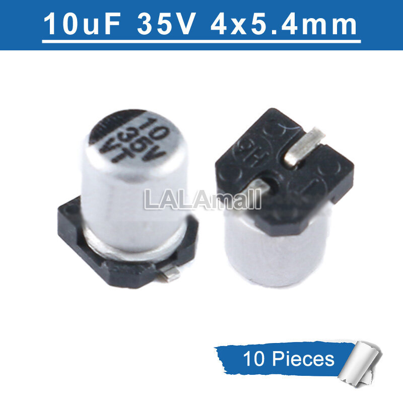 10pcs Electrolytic Capacitor 10 35V 10UF 35V10UF SMD อลูมิเนียม Electrolytic Capacitor 10UF 35V 4x5.