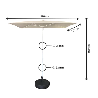 ร่มสนามทรงสี่เหลี่ยม FONTE รุ่น GP2105 ขนาด 1.8 x 1.45 x 2.2 เมตร สีเบจ