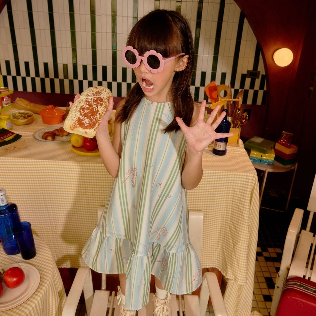 lookbookpetite charlie dress blue bowl เดรสเด็กผู้หญิง